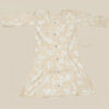 Beige & White Floral Cotton Frock