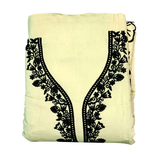 Light Yellow Jaam Cotton Suit with Lakhnavi Work - Shop Now