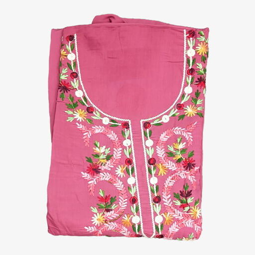 Suit Set with Multi-Color Thread Hand Embroidery