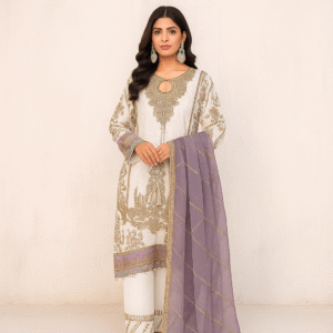 pakistani suit white and purple