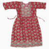 Printed-Anarkali-Frock-Suit Printed Cotton Anarkali Dress with Mirror Work Neckline